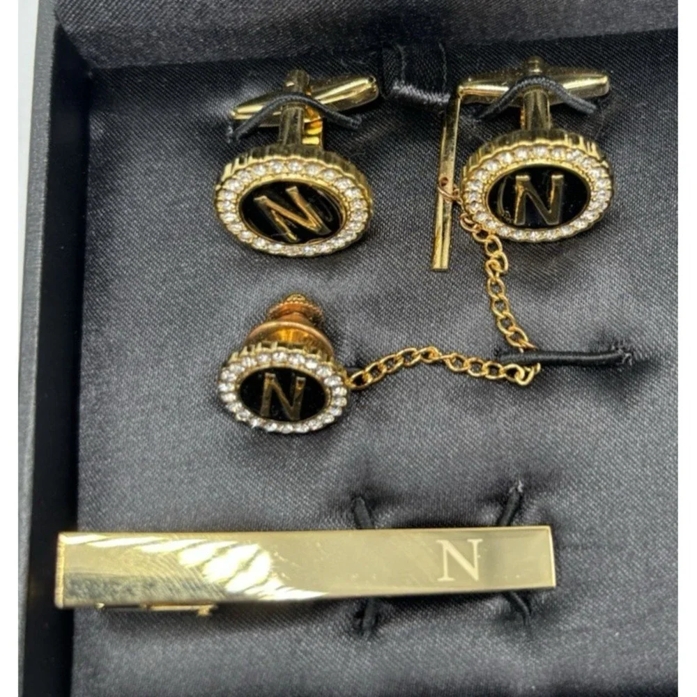 HAWSON Tie Clips, Cufflinks, Tie Tack‎ & Lapel Pins for Men-Suitable for N-4pcs
